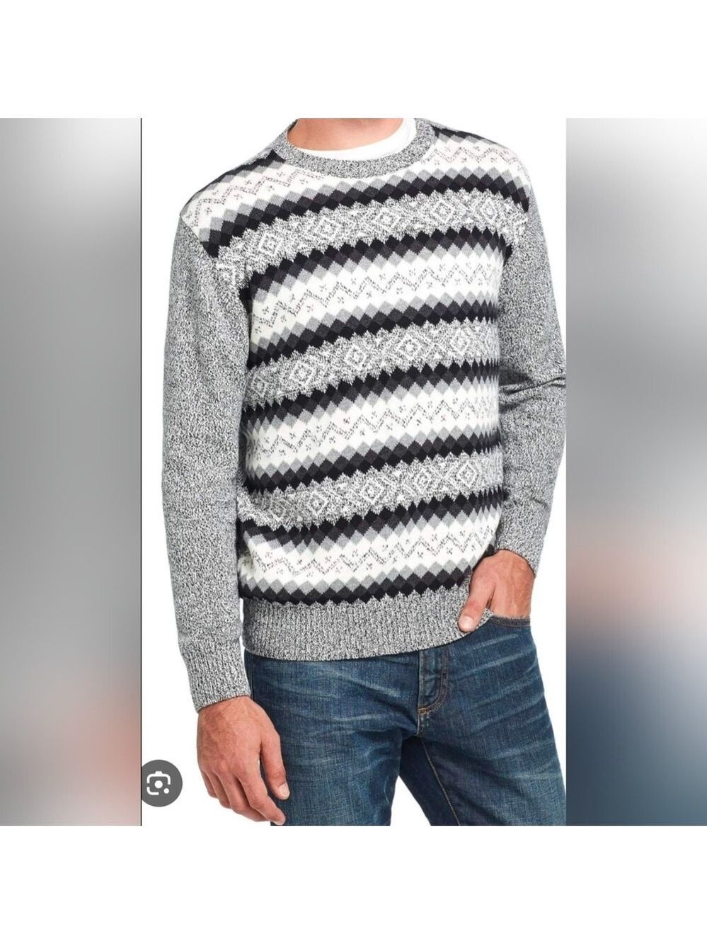 Weatherproof Vintage Black Marl Sweater Size Large